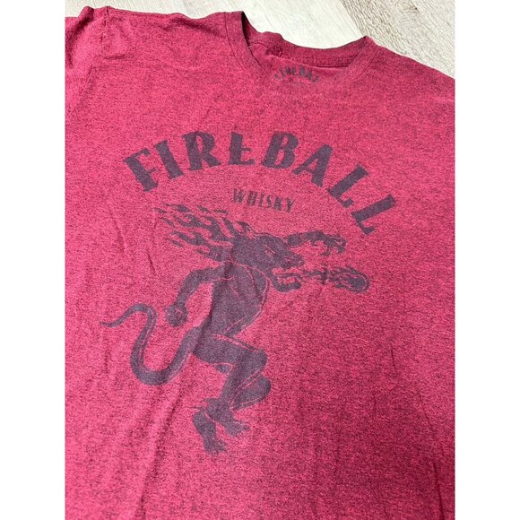 Fireball Graphic Tee Heather Maroon Tshirt size Large - Picture 2 of 3